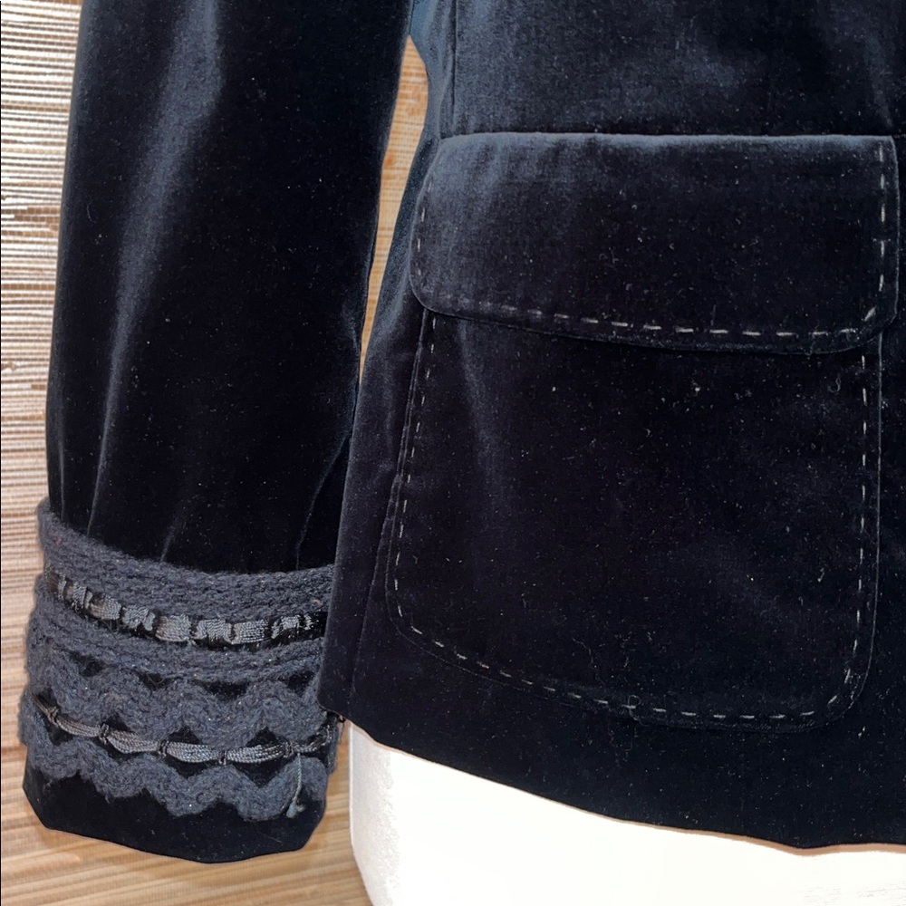Piazza Sempione Jacket Black Velvet and Navy Detail